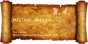 Mátai Attila névjegykártya